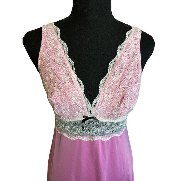 Cosabella Amore Pink Lace Trimmed Chemise Sleeveless Nightgown M Medium - Picture 2 of 4